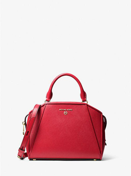 Cleo Small Saffiano Leather Satchel