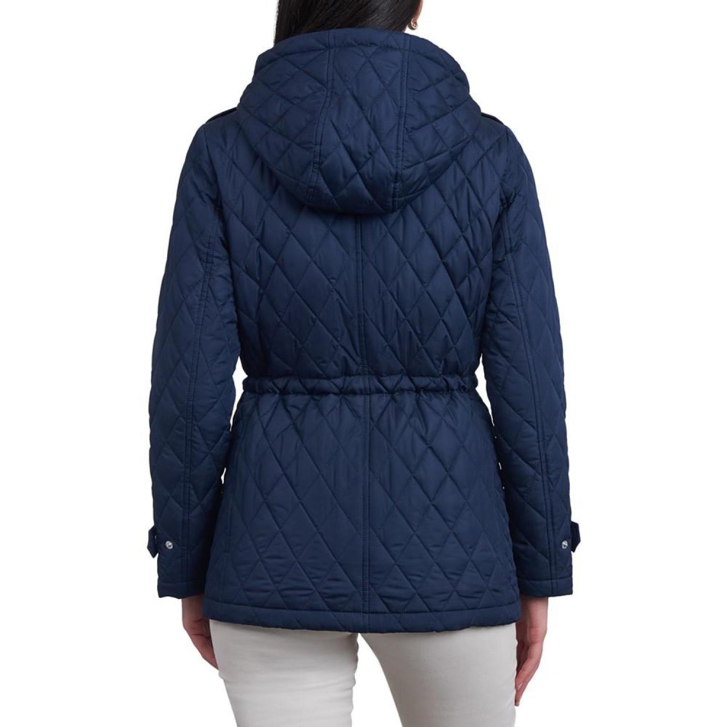 Women's Petite Quilted Hooded Anorak Coat