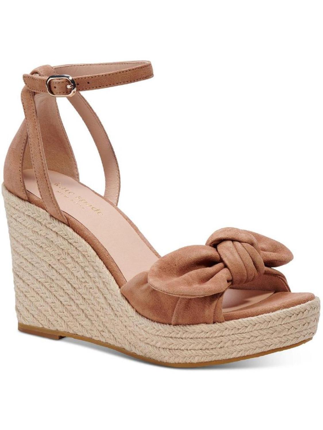 Tianna Womens Knot-Front Ankle Strap Wedge Sandals