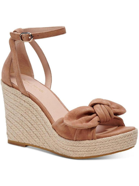 Tianna Womens Knot-Front Ankle Strap Wedge Sandals