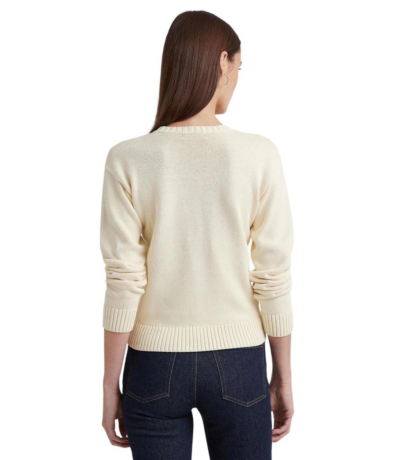 Intarsia-Knit Crest Cotton-Blend Sweater