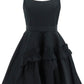 Alexander mcqueen mini faille dress with oversized ruffle