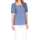 Chambray Square Neck Top