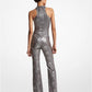 Floral Laminated Lace Jumpsuit