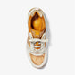 Georgie Animal Print Logo and Leather Trainer