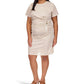 Plus Size Stripe Side Ruched Zip Dress