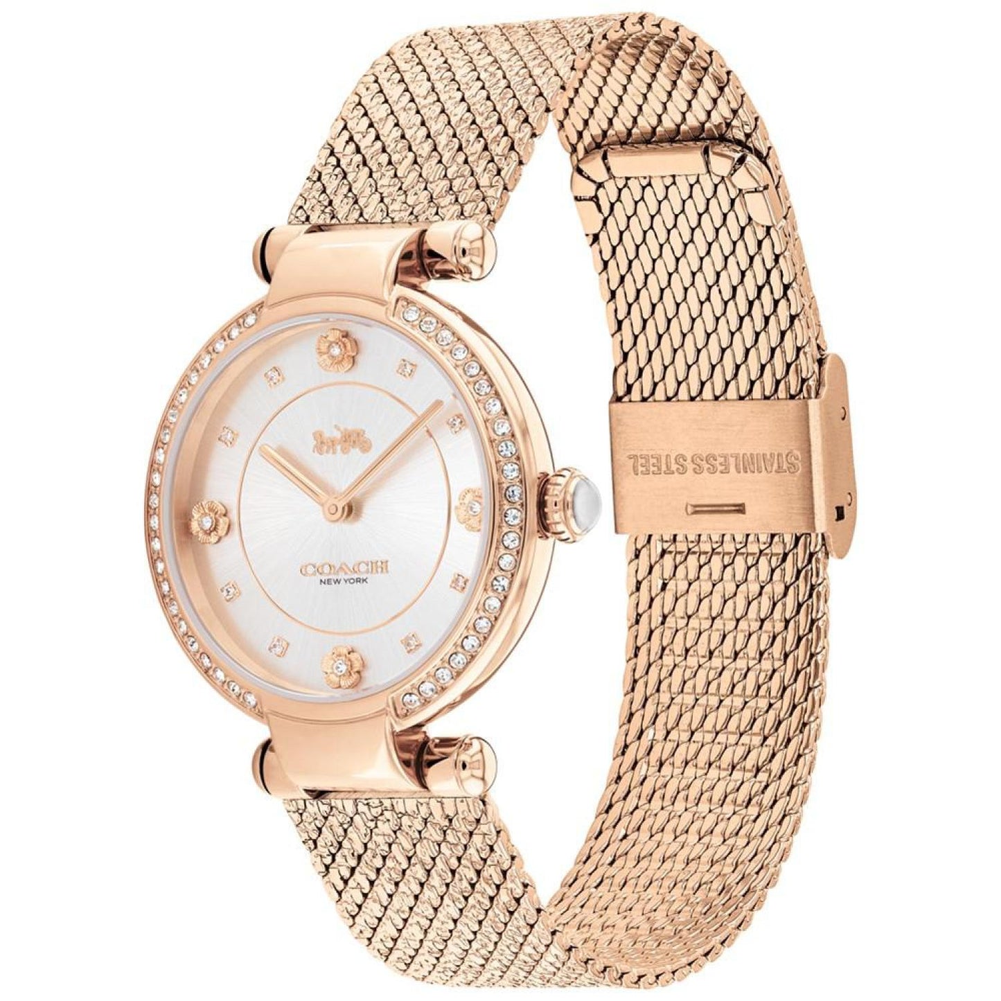 Women's Cary Rose Gold-tone Mesh Bracelet Watch