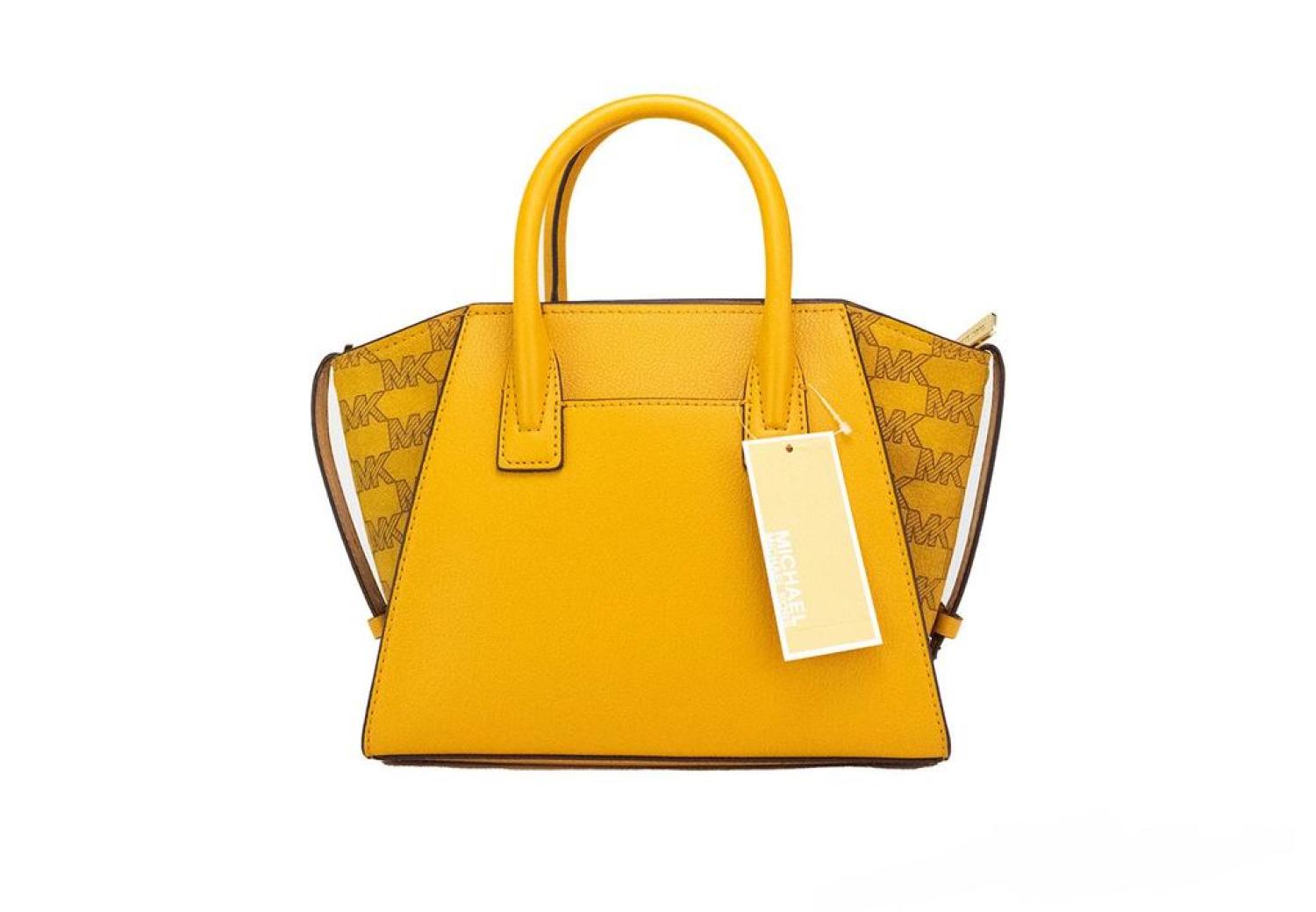 Michael Kors Avril Small Honeycomb Leather Suede Top Zip