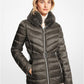 Faux Fur Trim Quilted Nylon Packable Puffer Jacket