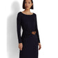 Buckle-Trim Stretch Jersey Dress