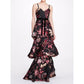 3-Tiered Sleeveless Velvet Gown