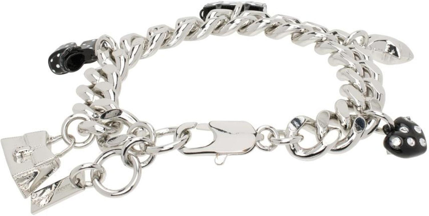 Silver Polka Dot Charm Bracelet