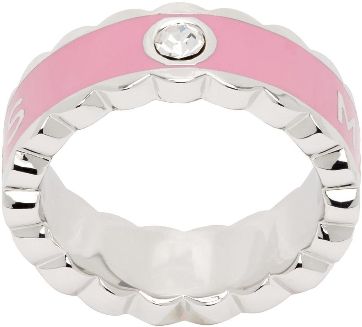 Silver & Pink 'The Scallop Medallion' Ring