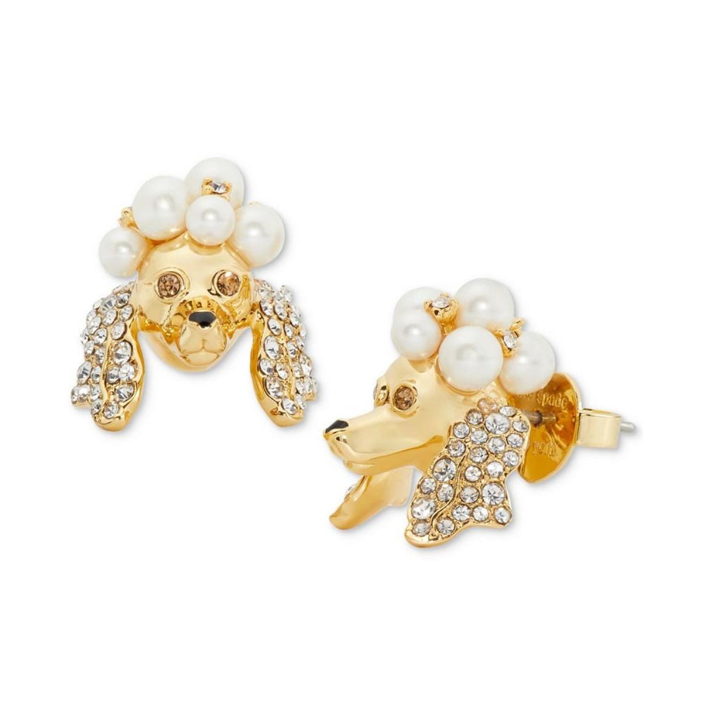Gold-Tone Poodles & Poms Stud Earrings