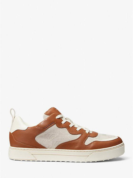 Baxter Logo Jacquard and Leather Sneaker