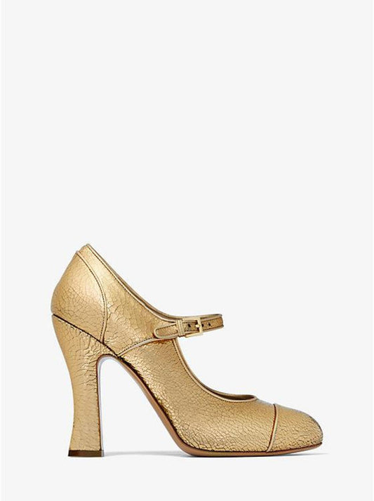 Violetta Crackled Metallic Leather Mary Jane Pump