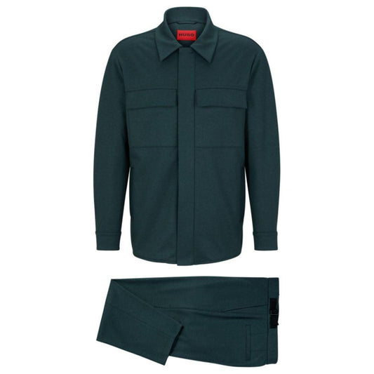 Unlined suit in performance-stretch flannel