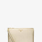 Large Metallic Pebbled Leather Wristlet