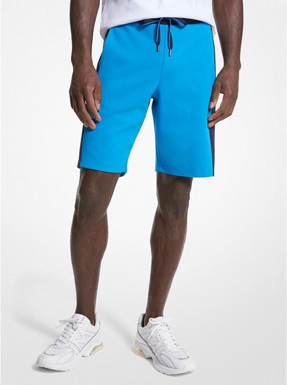 Two-Tone Cotton Blend Shorts