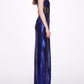 Side Cut-Out Foiled Gown
