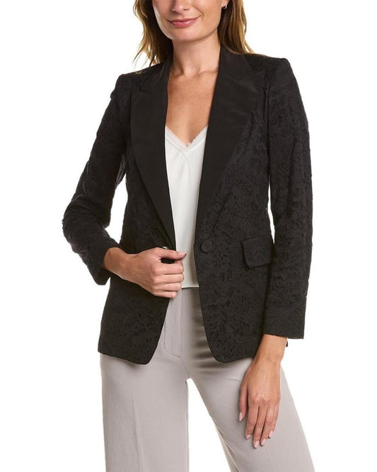 Max Mara Studio Canzone Silk-Trim Blazer