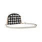 Morgan Painterly Houndstooth Embossed Saffiano Leather Double Zip Dome Crossbody