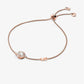Precious Metal-Plated Sterling Silver Pavé Halo Slider Bracelet