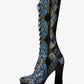 Deandra Patchwork Snakeskin Platform Boot