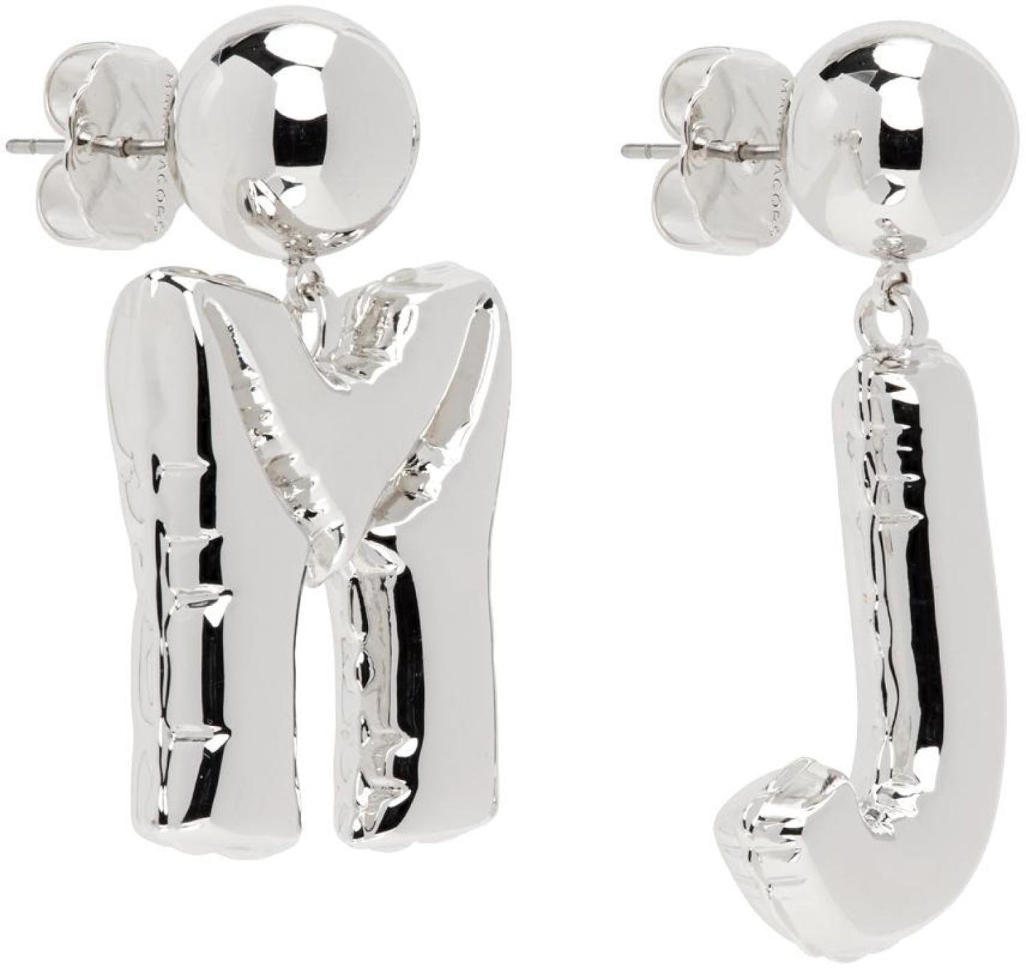 Silver MJ Balloon Earrings