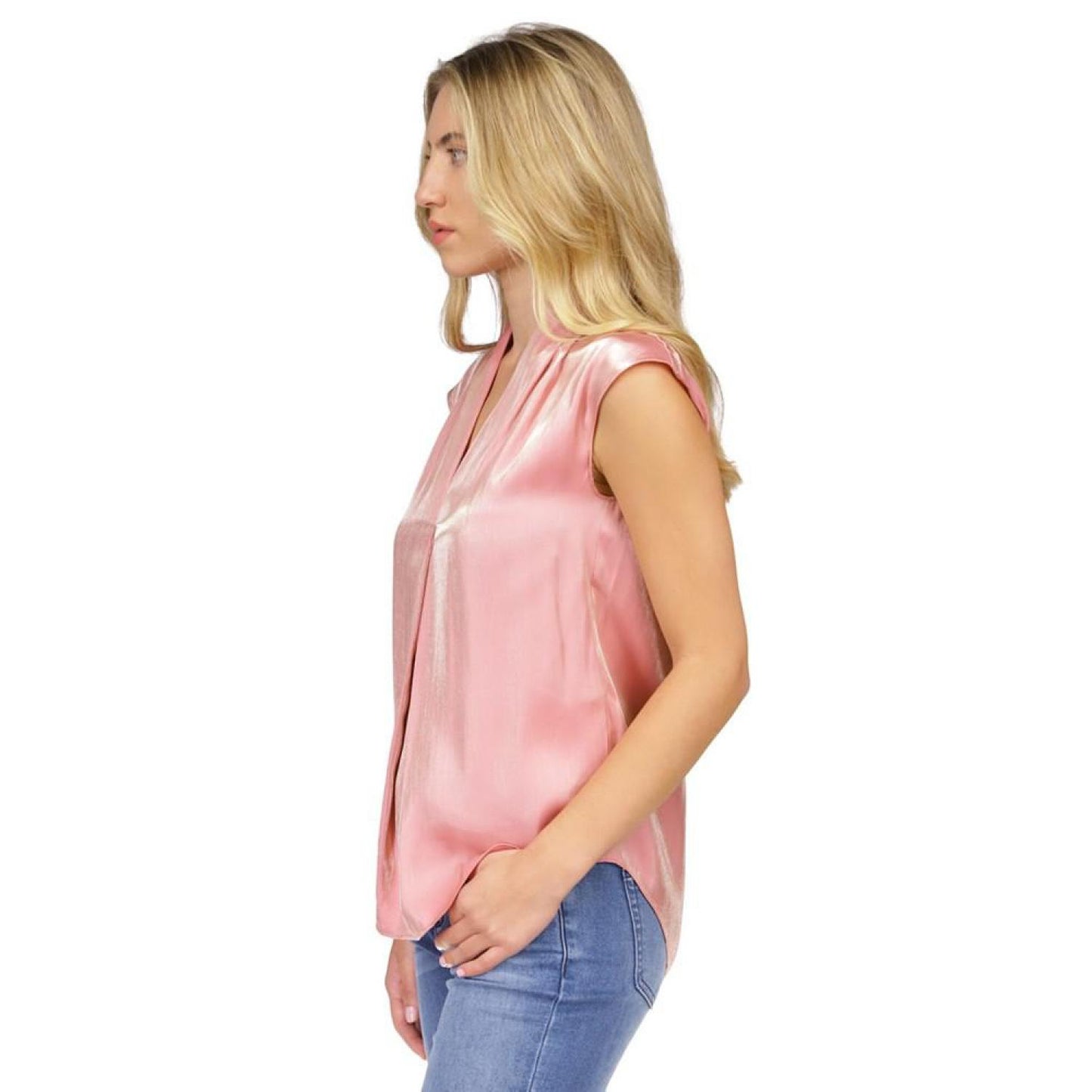 Women's Iridescent Pleated Top