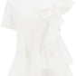 Alexander mcqueen ruffled asymmetric jersey top