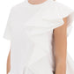 Alexander mcqueen ruffled asymmetric jersey top