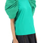 Alexander mcqueen t-shirt with ruched balloon sleeves in poly faille