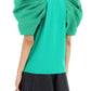 Alexander mcqueen t-shirt with ruched balloon sleeves in poly faille