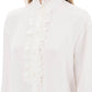 Alexander mcqueen silk satin shirt with ruffles