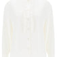 Alexander mcqueen silk satin shirt with ruffles