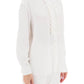 Alexander mcqueen silk satin shirt with ruffles