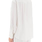 Alexander mcqueen silk satin shirt with ruffles