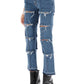 Alexander mcqueen slim fit slashed jeans