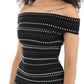 Alexander mcqueen mini dress in two-tone knit