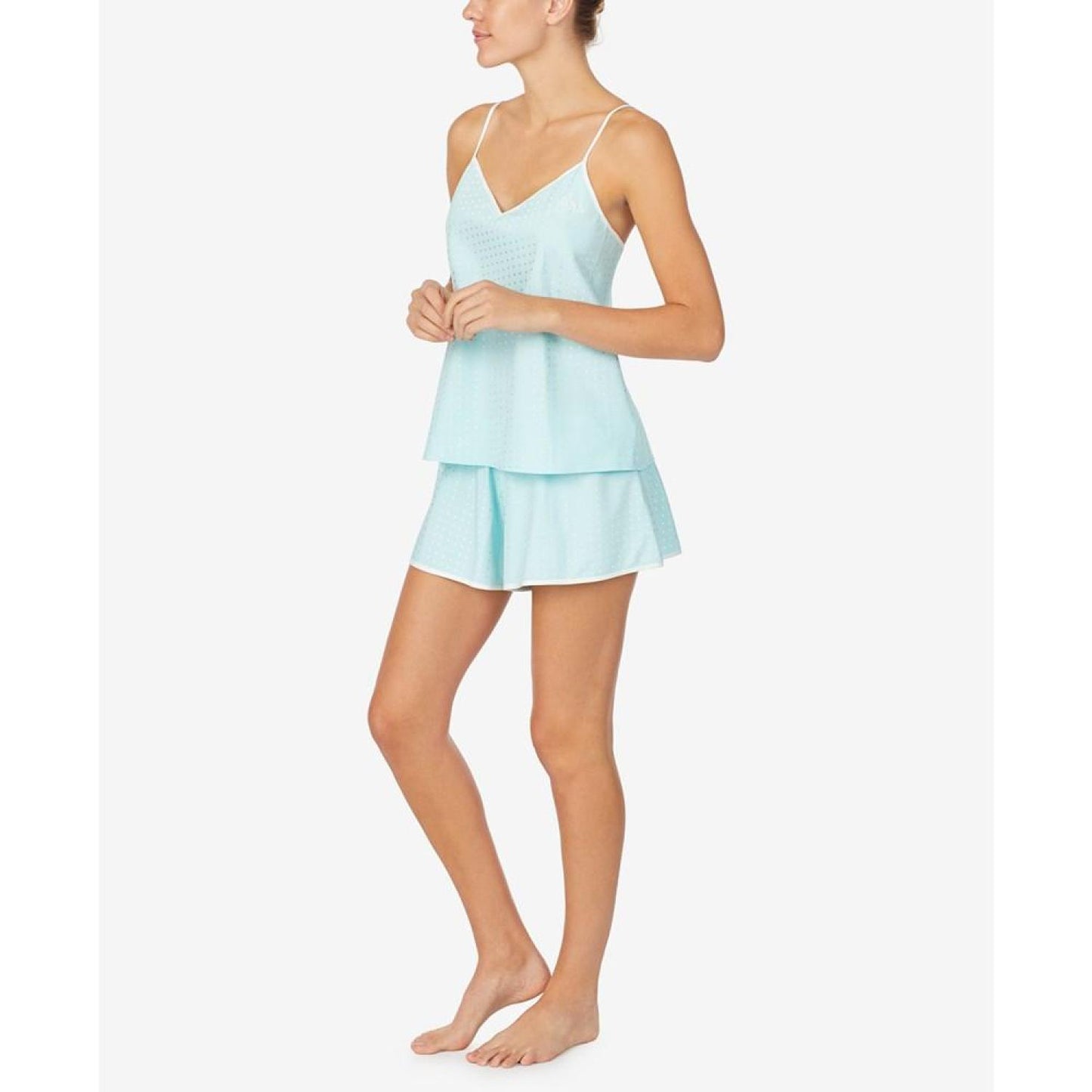 Women's Satin Camisole Tap Set with Eyelash Eye Mask