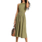 Womens Woven Cut-Out Fit & Flare Dress