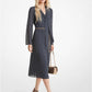 Polka Dot Georgette Tie-Neck Midi Dress