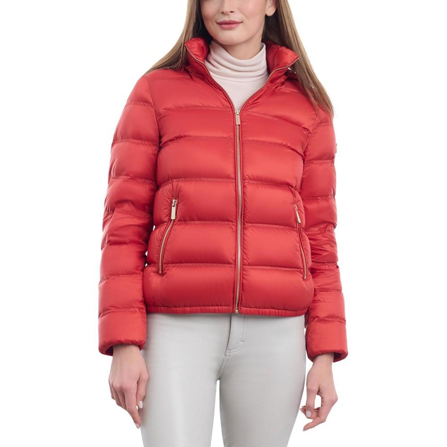 Women's Hooded Packable Bomber Puffer Coat