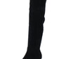 Womens Leather Round Toe Over-The-Knee Boots