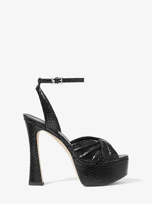 Selena Snake Embossed Leather Platform Sandal