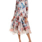 Marchesa Notte Eyelet Bodice Midi Dress