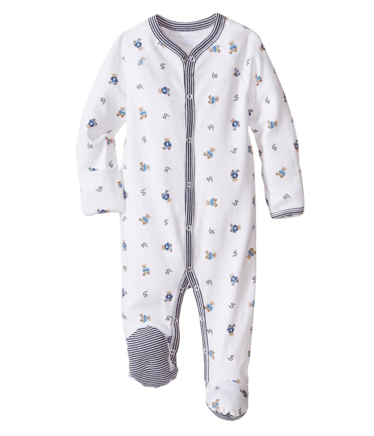 Bear-Print Cotton Coverall (Infant)