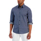 Men's Modern-Fit Stretch Textured Vine Sketch-Print Button-Down Shirt