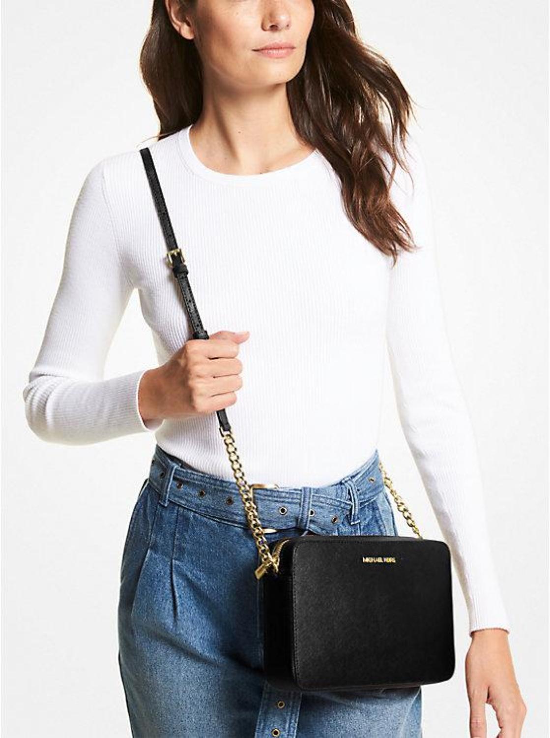 Jet Set Large Saffiano Leather Crossbody Bag